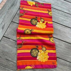 Honey Clocks & Roses Pure Silk Scarf